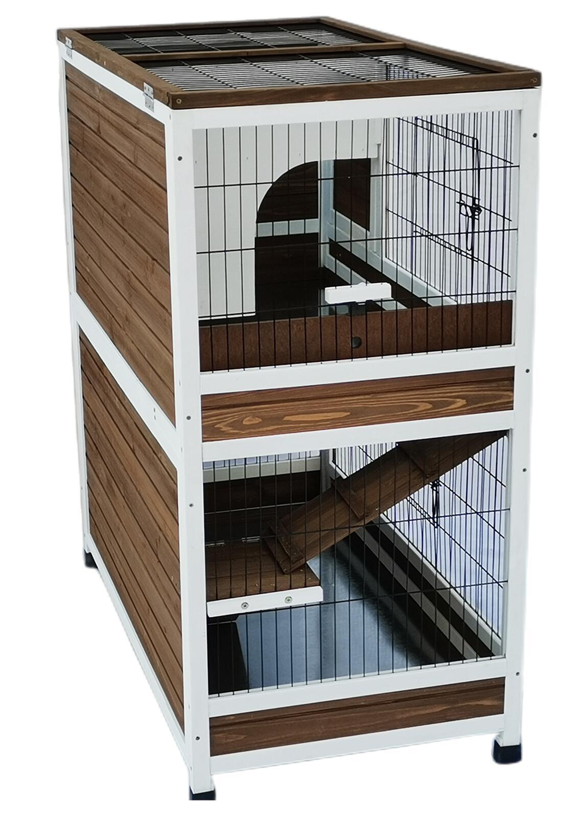 YES4PETS 118 cm XL Double Storey Rabbit Hutch Guinea Pig Cat Cage , Ferret cage Cat W Pull Out Tray Pet Care > Coops & Hutches > Small Animal Habitats & Cages YES4PETS