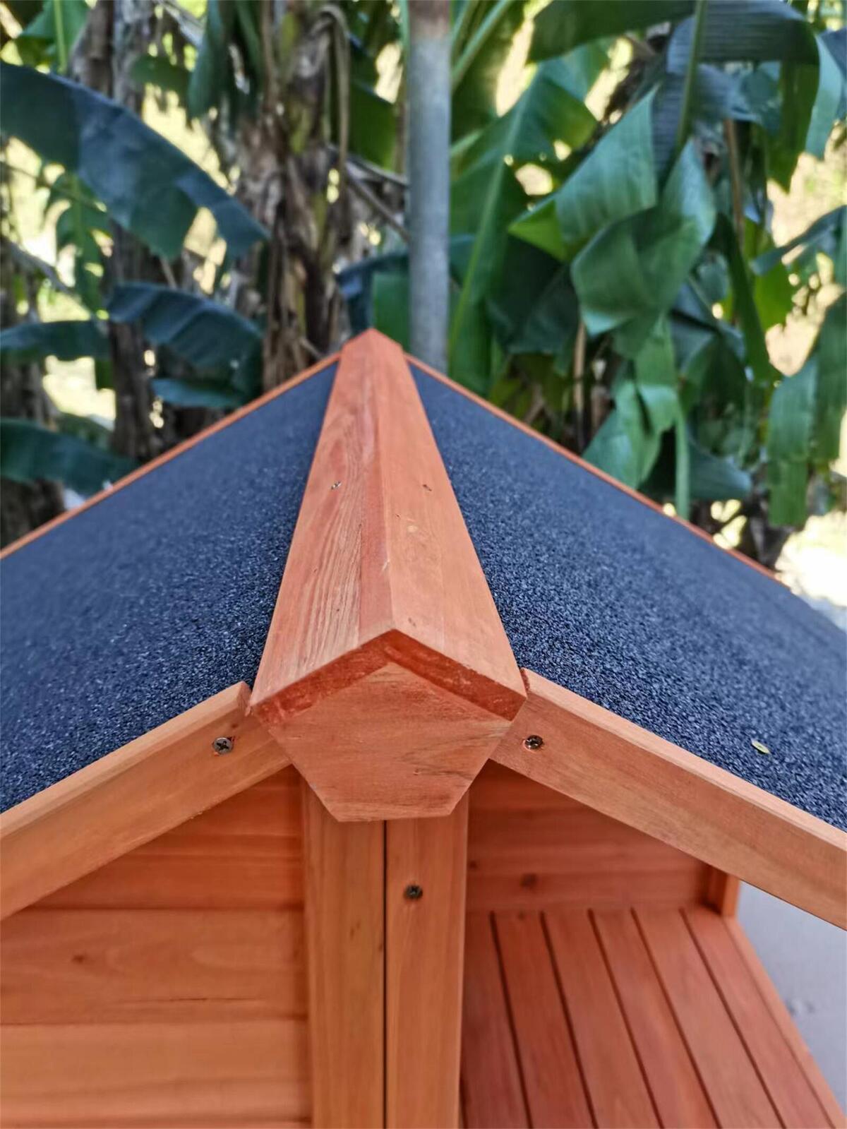 YES4PETS L Timber Pet Dog Kennel House Puppy Wooden Timber Cabin 130x105x100cm Brown Pet Care > Dog Supplies > Dog Kennels YES4PETS
