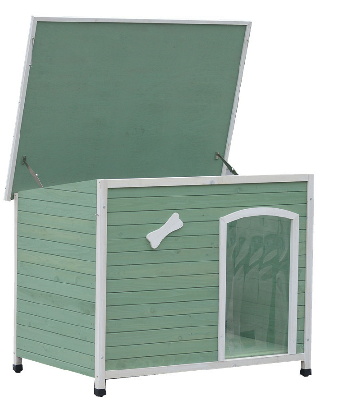 YES4PETS Medium Timber Pet Dog Kennel House Puppy Wooden Timber Cabin With Stripe wooden dog kennel YES4PETS