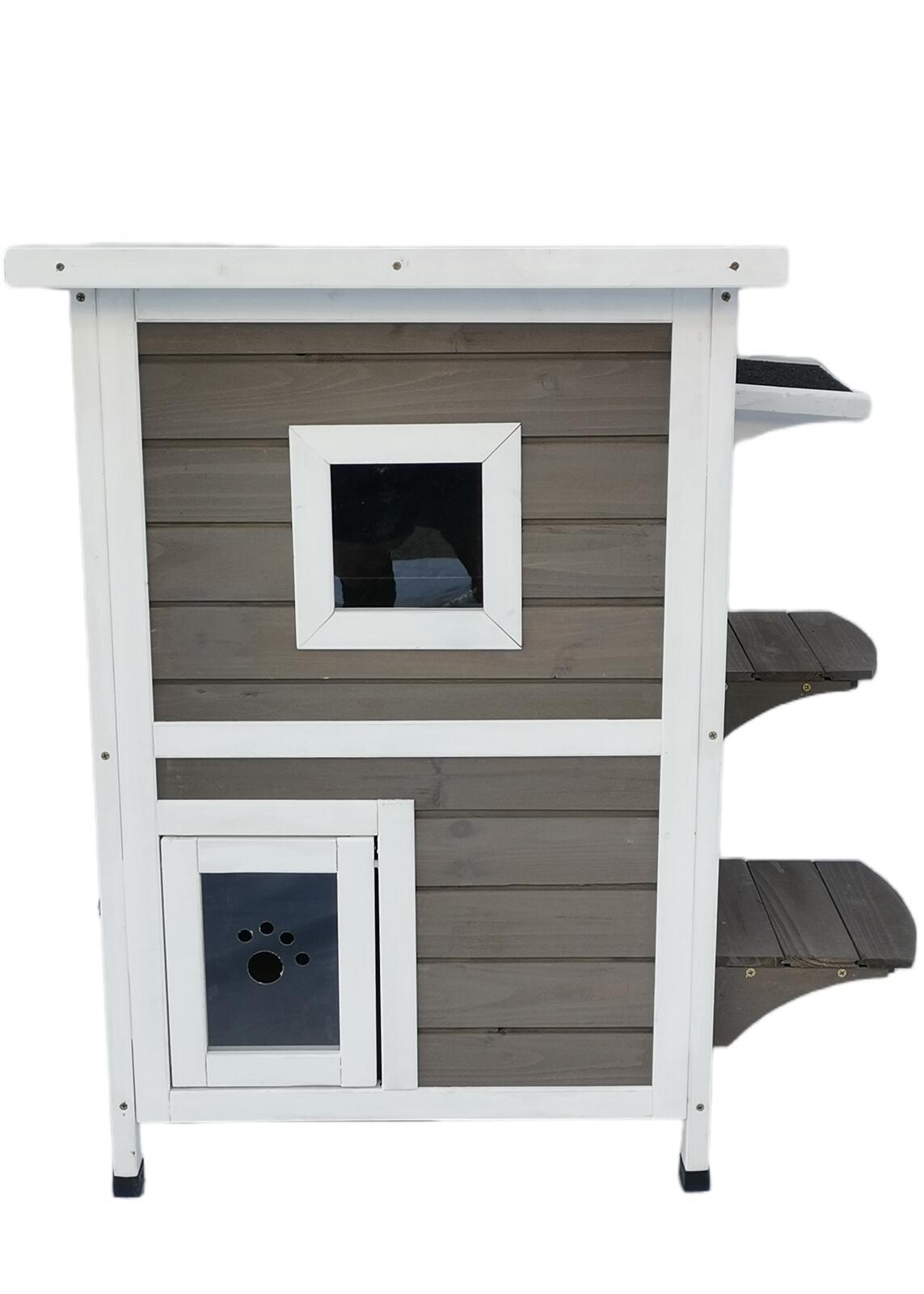 YES4PETS 2 Story Cat Shelter Condo with Escape Door Rainproof Kitty House Pet Care > Cat Supplies > Cat Furniture Woofy and Whiskers