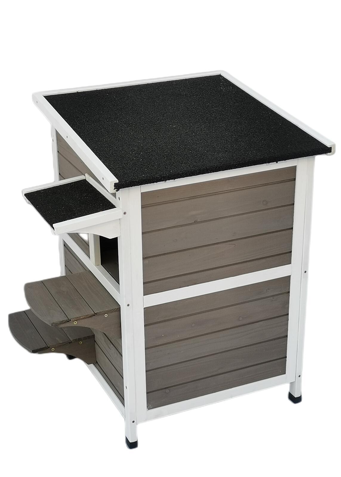 YES4PETS 2 Story Cat Shelter Condo with Escape Door Rainproof Kitty House Pet Care > Cat Supplies > Cat Furniture Woofy and Whiskers
