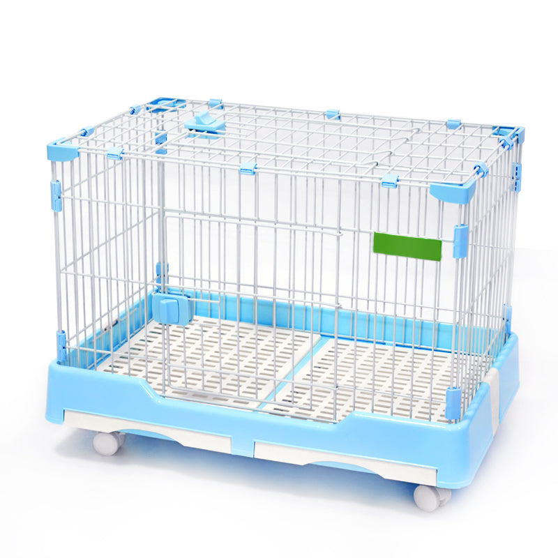 YES4PETS Large Blue Pet Dog Cage Cat Rabbit Crate Kennel With Potty Pad And Wheel Pet Care > Dog Supplies > Dog Carriers & Crates Woofy and Whiskers