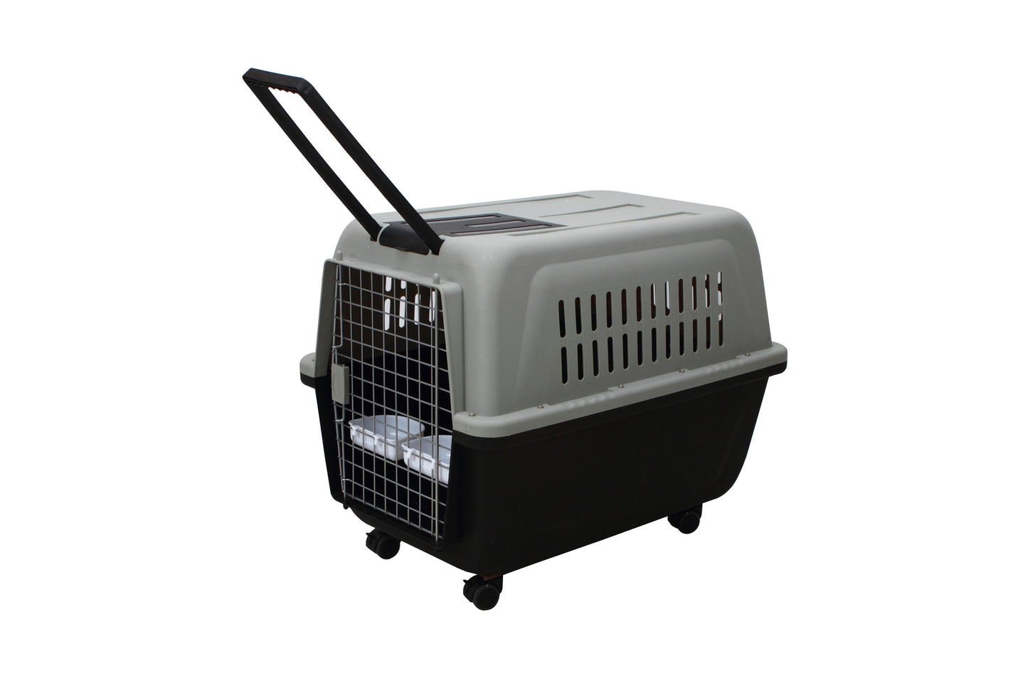 YES4PETS Large Plastic Kennels Pet Carrier Dog Cat Cage Crate With Handle and Wheel Black Pet Care > Dog Supplies > Dog Kennels YES4PETS