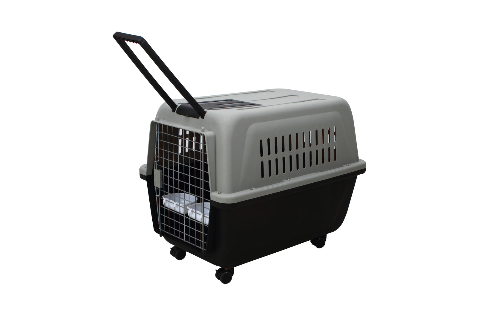 YES4PETS Large Plastic Kennels Pet Carrier Dog Cat Cage Crate With Handle and Wheel Black Pet Care > Dog Supplies > Dog Kennels YES4PETS