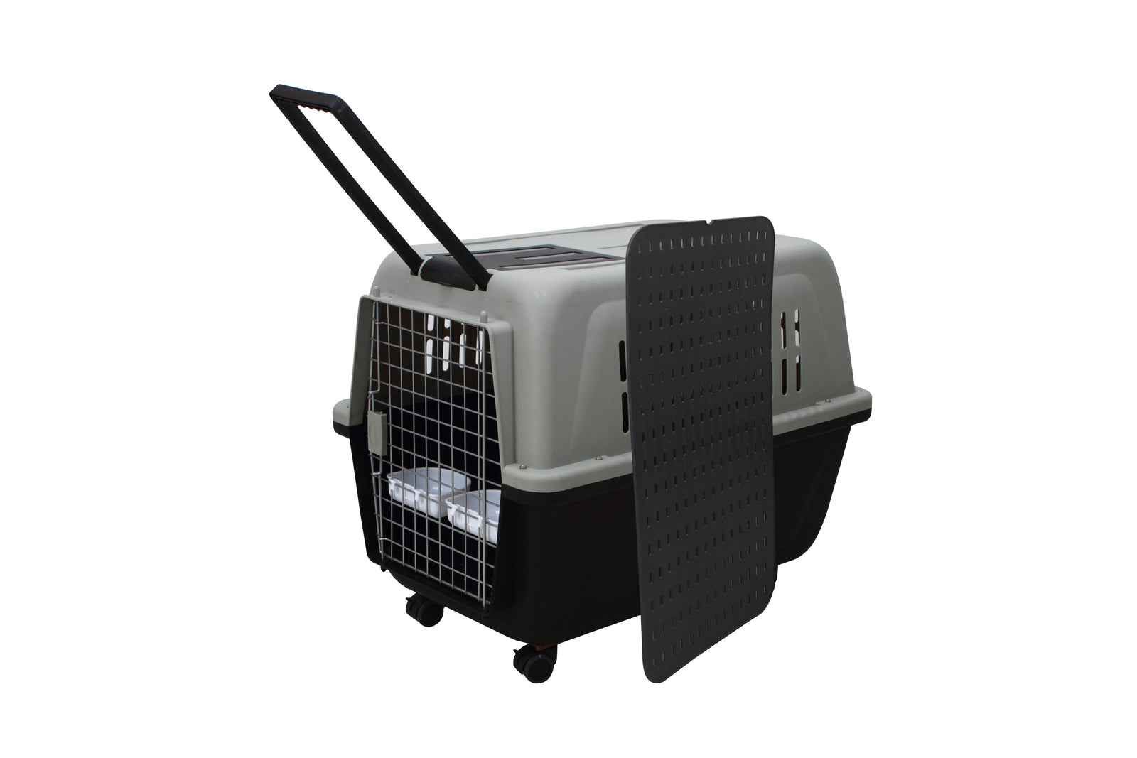 YES4PETS XL Plastic Kennels Pet Carrier Dog Cat Cage Crate With Handle and Removable Wheel Black Pet Care > Dog Supplies > Dog Kennels YES4PETS