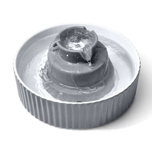 YES4PETS Grey Ceramic Electric Pet Water Fountain Dog Cat Water Feeder Bowl Dispenser Pet Care > Dog Supplies > Dog Bowls, Feeders & Waterers Woofy and Whiskers
