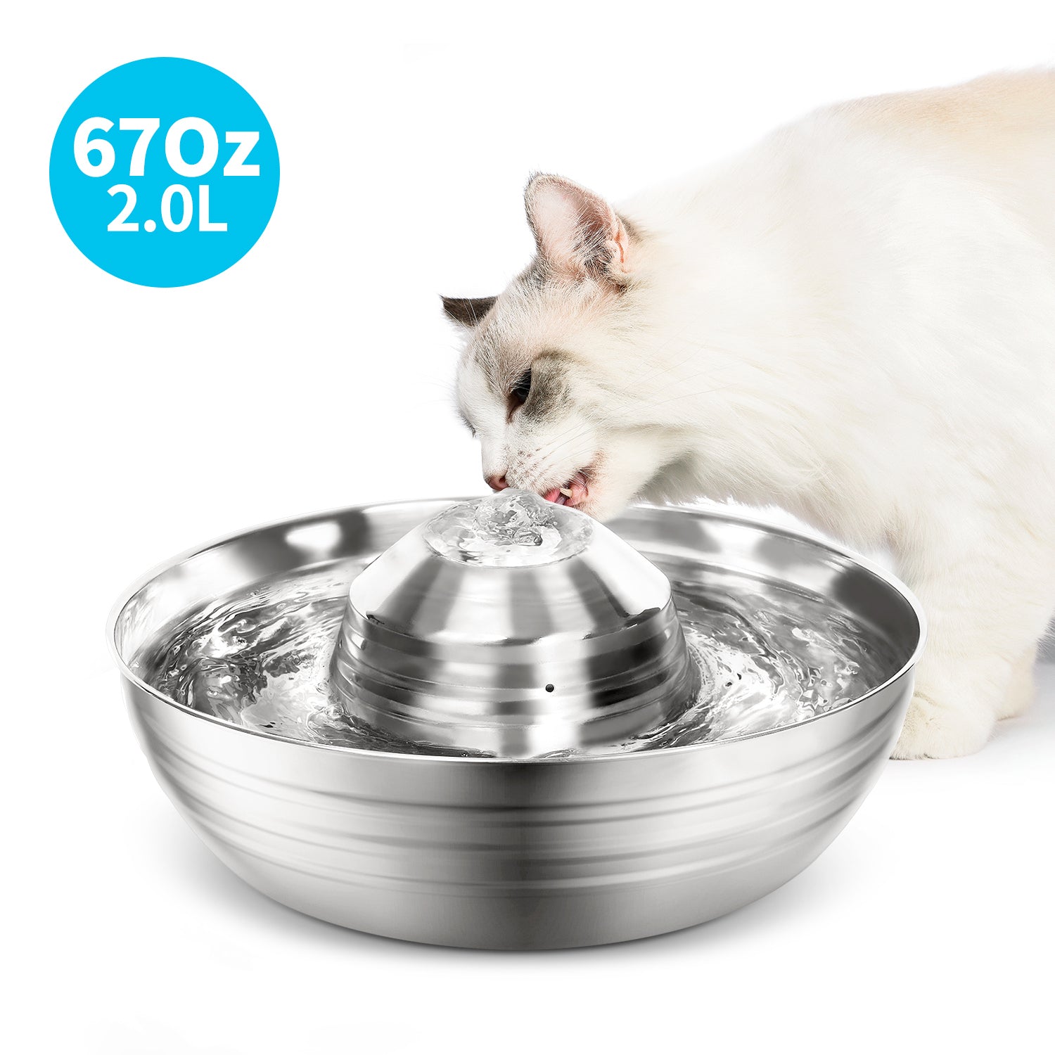 YES4PETS 2L Automatic Electric Pet Water Fountain Dog Cat Stainless Steel Feeder Bowl Dispenser Pet Care > Dog Supplies > Dog Bowls, Feeders & Waterers Woofy and Whiskers