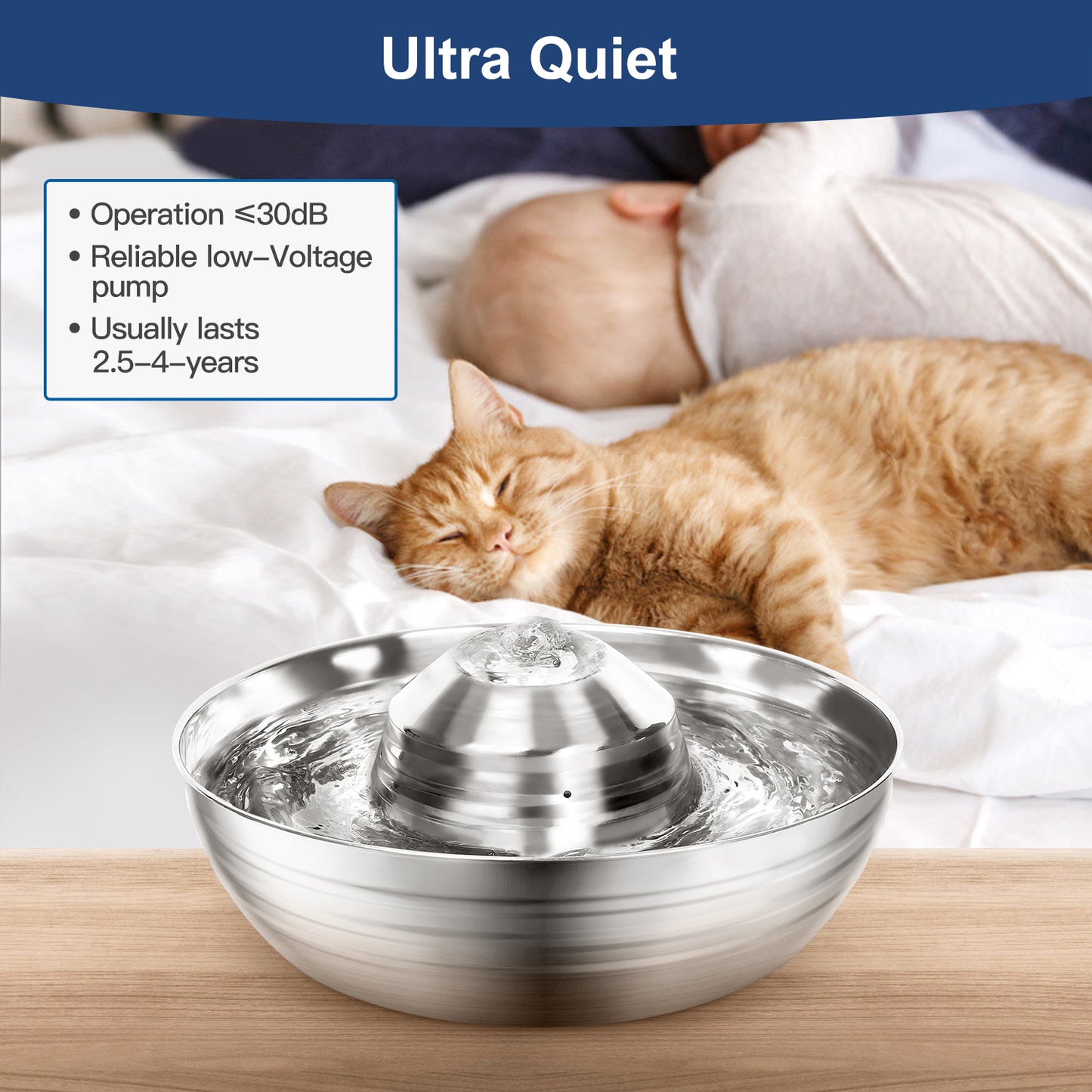YES4PETS 2L Automatic Electric Pet Water Fountain Dog Cat Stainless Steel Feeder Bowl Dispenser Pet Care > Dog Supplies > Dog Bowls, Feeders & Waterers Woofy and Whiskers