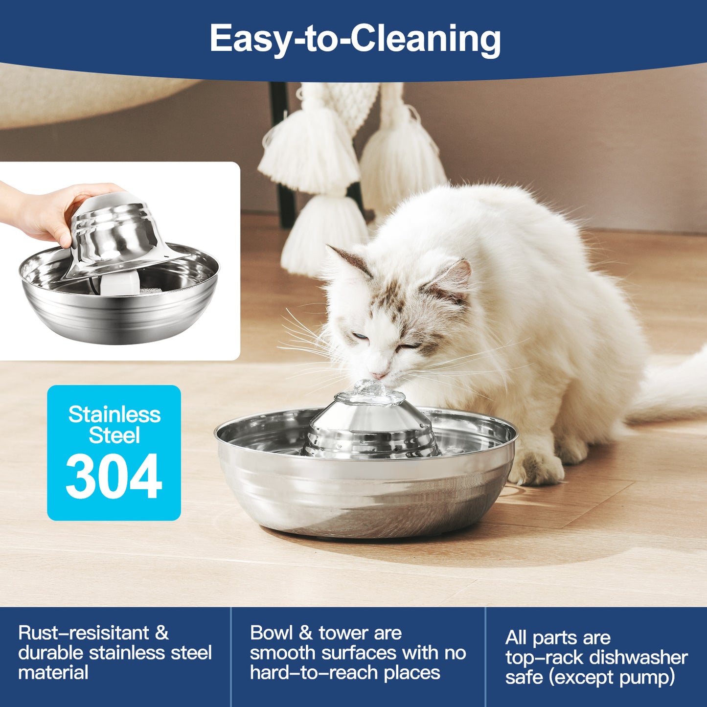 YES4PETS 2L Automatic Electric Pet Water Fountain Dog Cat Stainless Steel Feeder Bowl Dispenser Pet Care > Dog Supplies > Dog Bowls, Feeders & Waterers Woofy and Whiskers