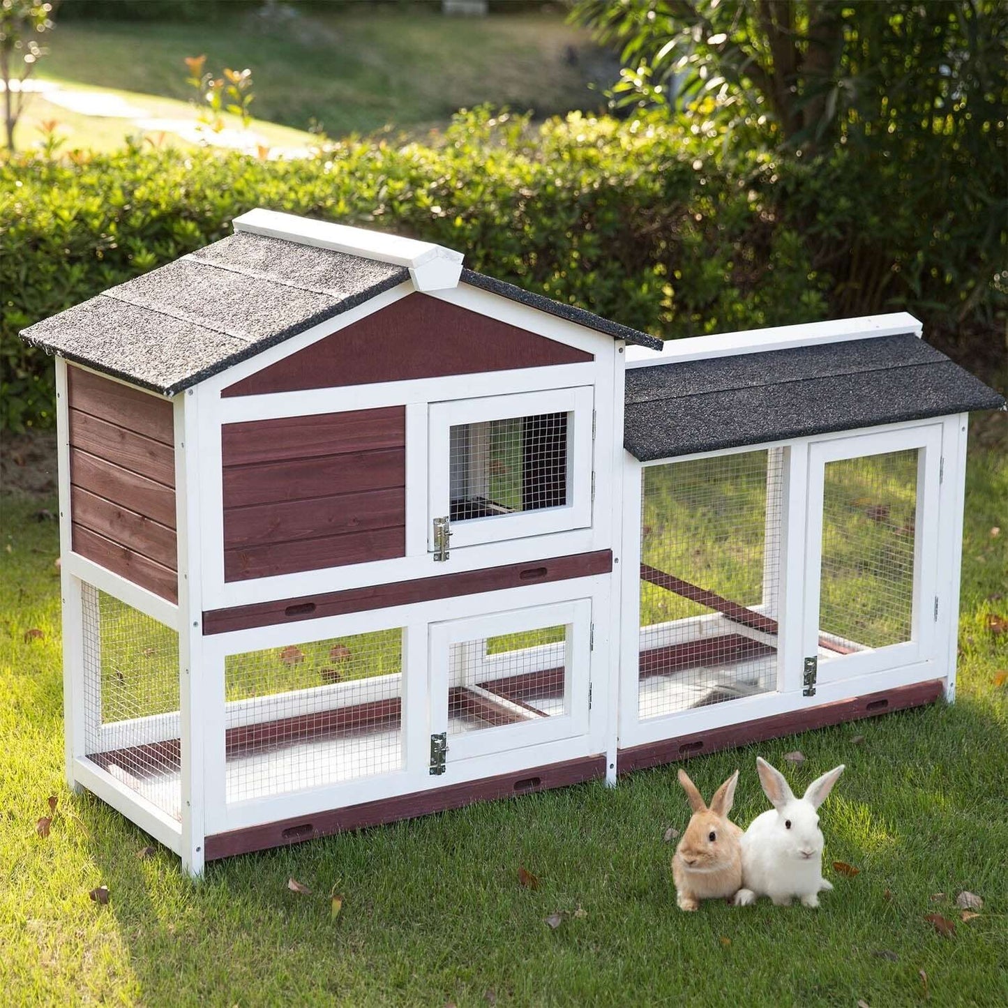 YES4PETS Double Storey Large Rabbit Hutch Guinea Pig Cat Cage , Ferret Cage With Pull Out Tray Pet Care > Coops & Hutches > Small Animal Habitats & Cages YES4PETS