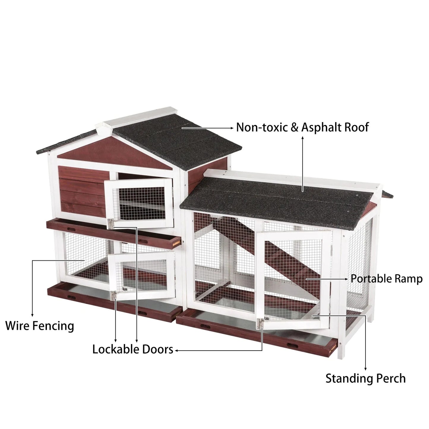 YES4PETS Double Storey Large Rabbit Hutch Guinea Pig Cat Cage , Ferret Cage With Pull Out Tray Pet Care > Coops & Hutches > Small Animal Habitats & Cages YES4PETS