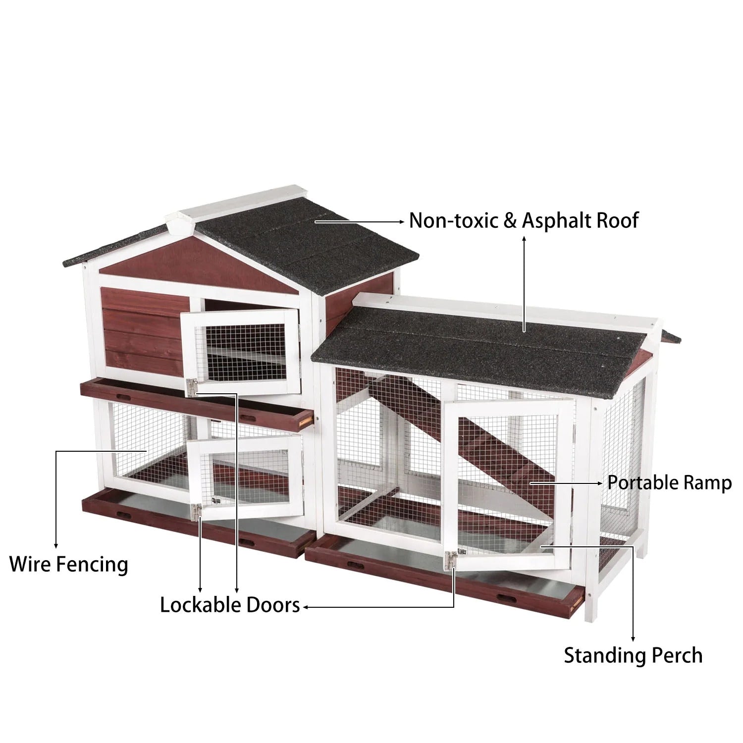 YES4PETS Double Storey Large Rabbit Hutch Guinea Pig Cat Cage , Ferret Cage With Pull Out Tray Pet Care > Coops & Hutches > Small Animal Habitats & Cages YES4PETS