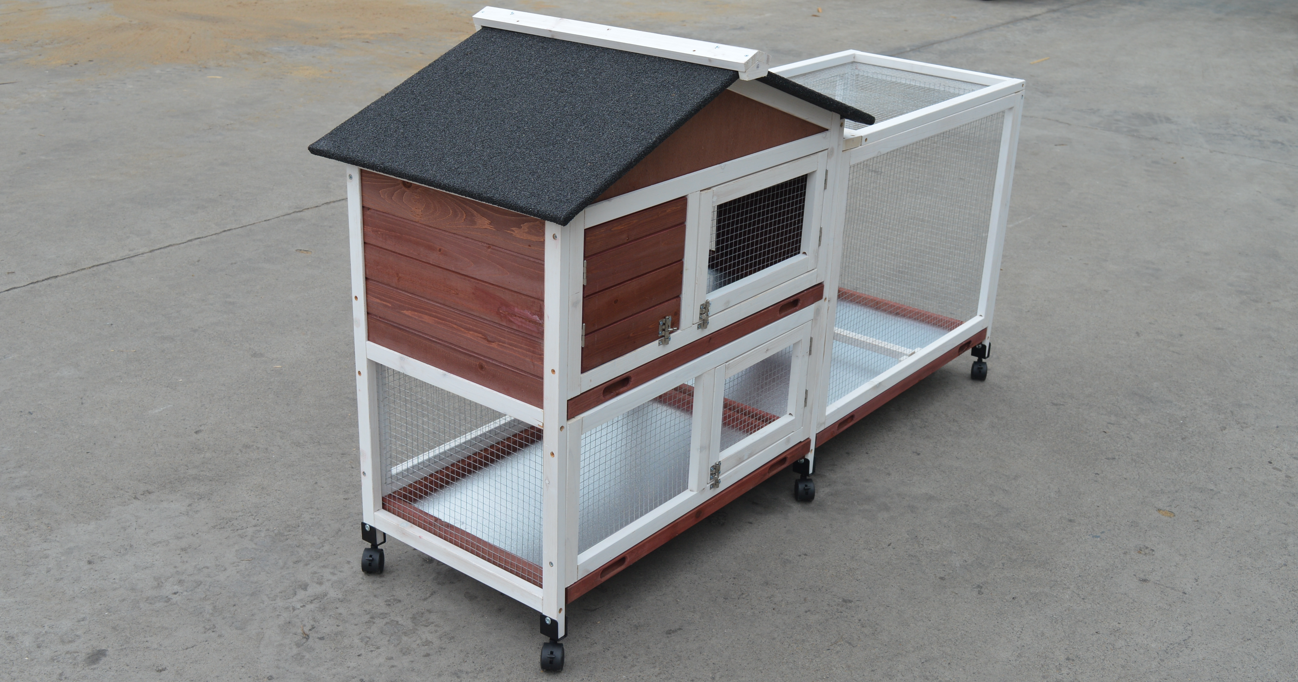 YES4PETS Double Storey Large Rabbit Hutch Guinea Pig Cage , Ferret Cage With Pull Out Tray On Wheels Pet Care > Coops & Hutches > Small Animal Habitats & Cages YES4PETS