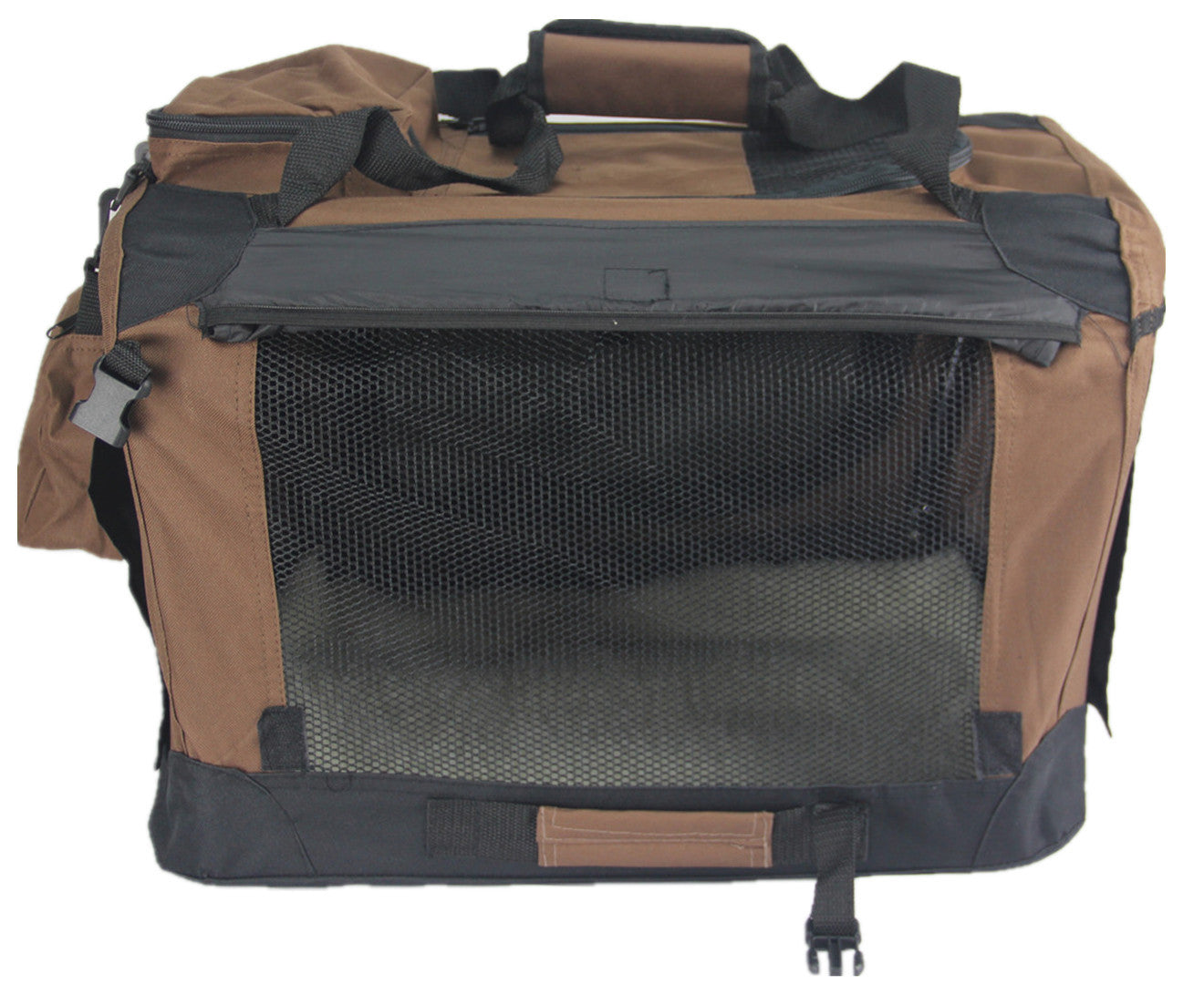 YES4PETS Large Fordable Pet Dog Puppy Soft Crate With Curtain-Brown Pet Care > Dog Supplies > Dog Kennels Woofy and Whiskers