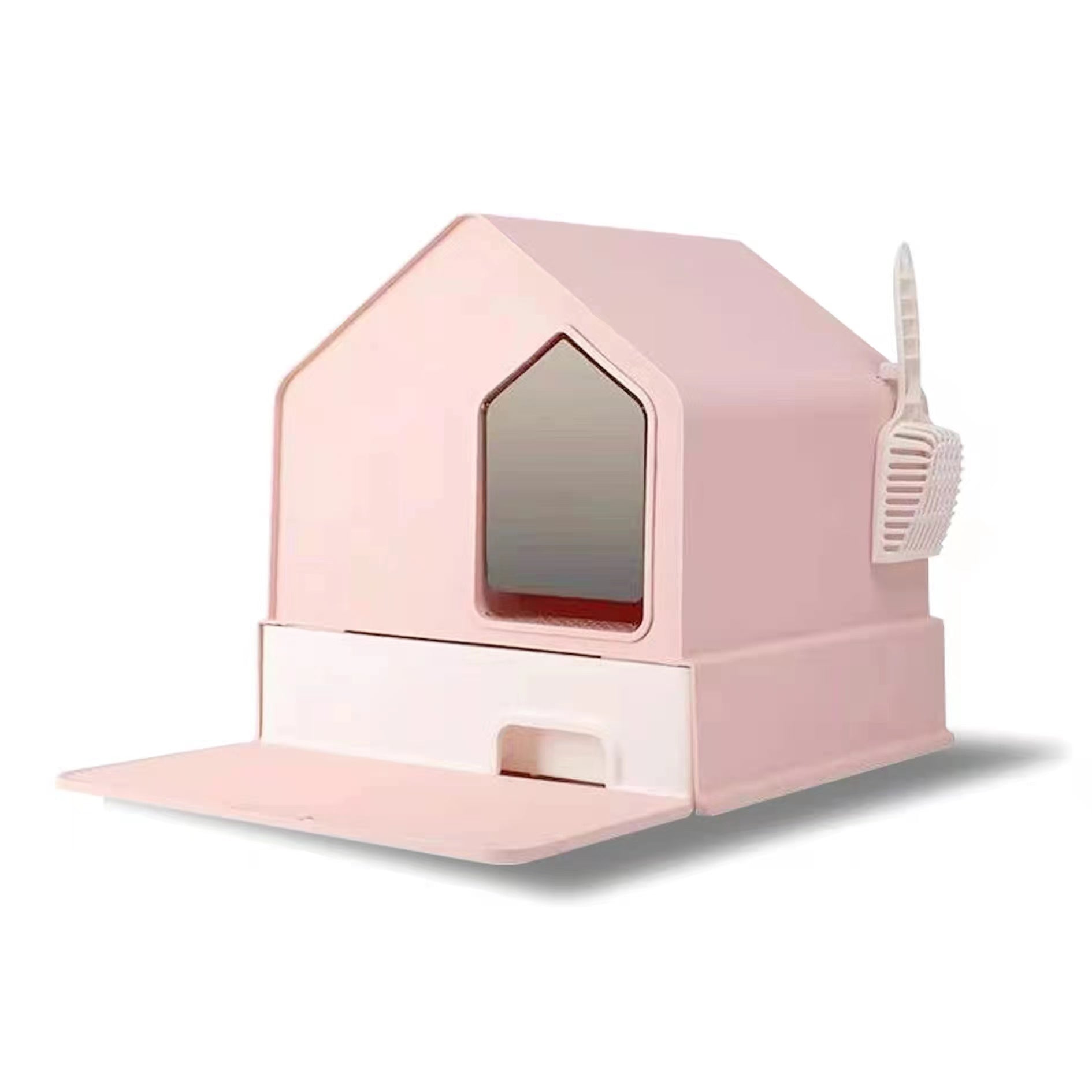 Petwiz Enclosed Cat Litter Box House - Pink Pet Care > Cat Supplies > Cat Litter Woofy and Whiskers