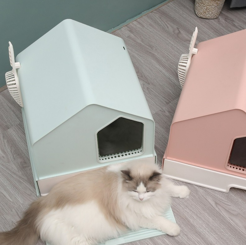 Petwiz Enclosed Cat Litter Box House - Pink Pet Care > Cat Supplies > Cat Litter Woofy and Whiskers