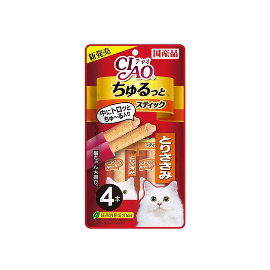 CIAO Churu Rolls Cat Wet Treat Grilled Chicken Tender Flavour- 12G X 4 CS-124 X6 Pet Care > Pet Food > Cat Food CIAO