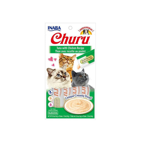 INABA Churu Tuna With Chicken Recipe (14G X 4) 6PK Pet Care > Pet Food > Cat Food Inaba