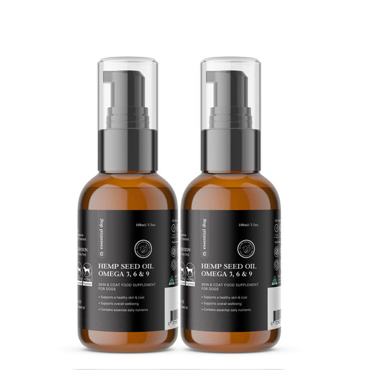 Essential Dog 2 x 100ml Raw Hemp Seed Oil Food Supplement for Dogs Pet Care > Pet Food > Dog Food Essential Dog