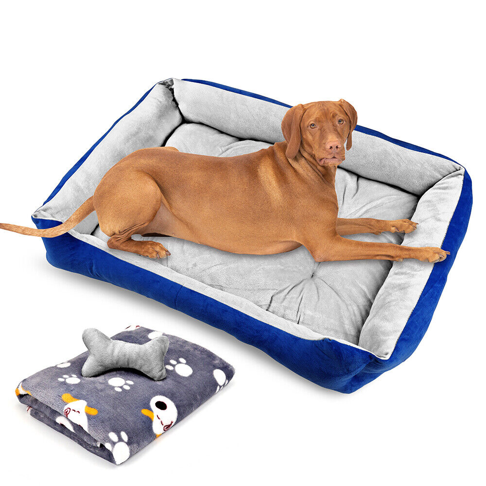 Vaka Navy Dog Bed Pet Cat Calming Floor Mat Sleeping Cave Washable Extra Large 29701 Pet Care > Dog Supplies > Dog Beds Woofy and Whiskers