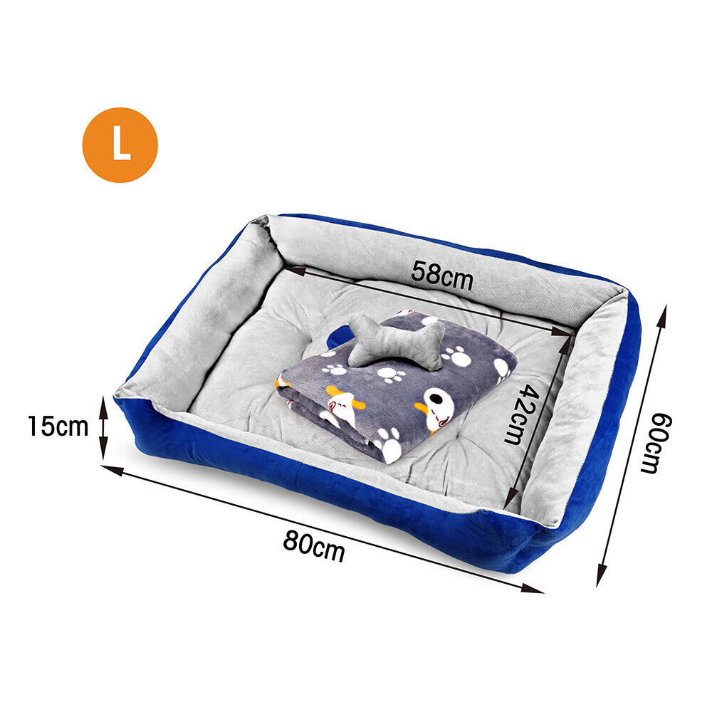 Vaka Navy Dog Bed Pet Cat Calming Floor Mat Sleeping Cave Washable Extra Large 29701 Pet Care > Dog Supplies > Dog Beds Woofy and Whiskers