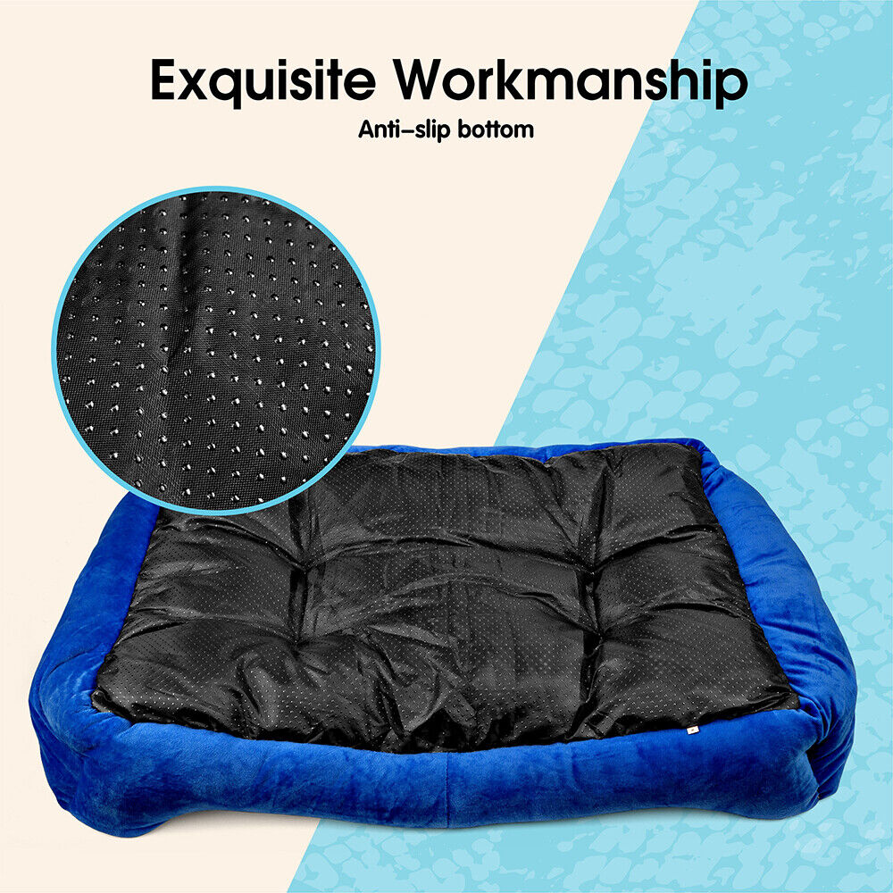 Vaka Navy Dog Bed Pet Cat Calming Floor Mat Sleeping Cave Washable Extra Large 29701 Pet Care > Dog Supplies > Dog Beds Woofy and Whiskers