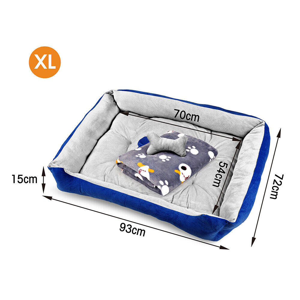 Vaka Navy Dog Bed Pet Cat Calming Floor Mat Sleeping Cave Washable Extra Large 29702 Pet Care > Dog Supplies > Dog Beds Woofy and Whiskers