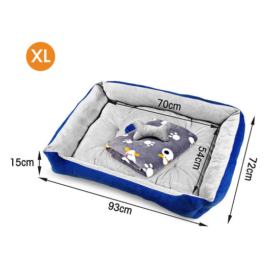 Vaka Navy Dog Bed Pet Cat Calming Floor Mat Sleeping Cave Washable Extra Large 29702 Pet Care > Dog Supplies > Dog Beds Woofy and Whiskers