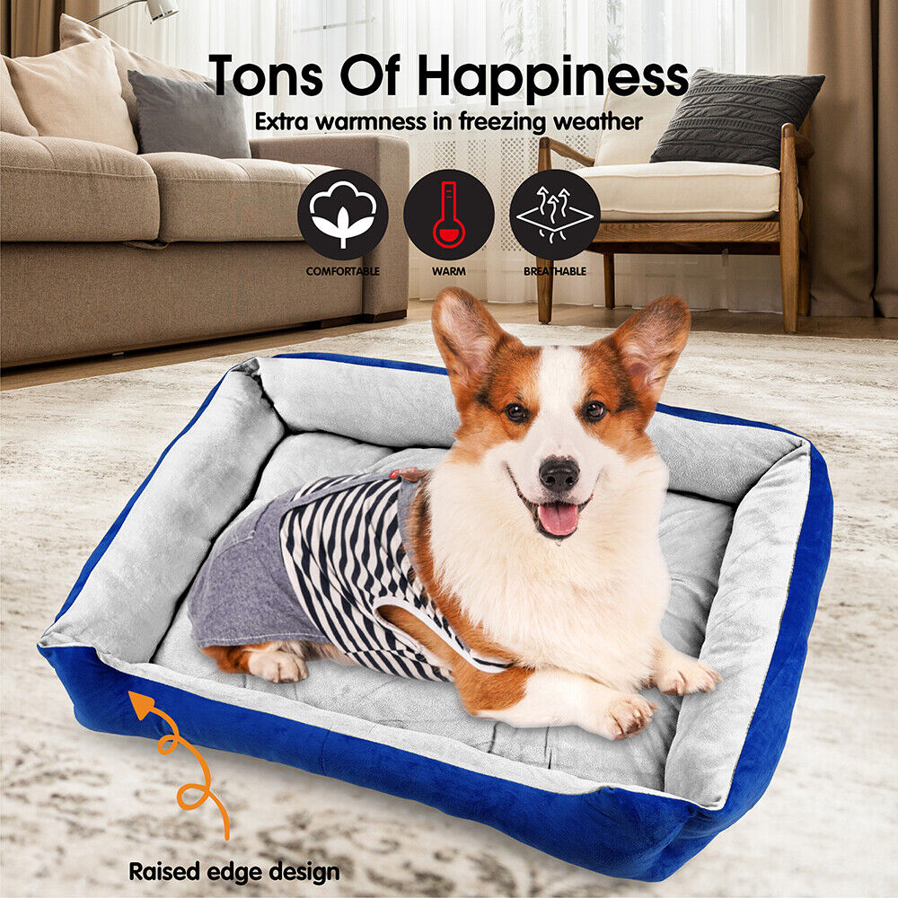 Vaka Navy Dog Bed Pet Cat Calming Floor Mat Sleeping Cave Washable Extra Large 29702 Pet Care > Dog Supplies > Dog Beds Woofy and Whiskers