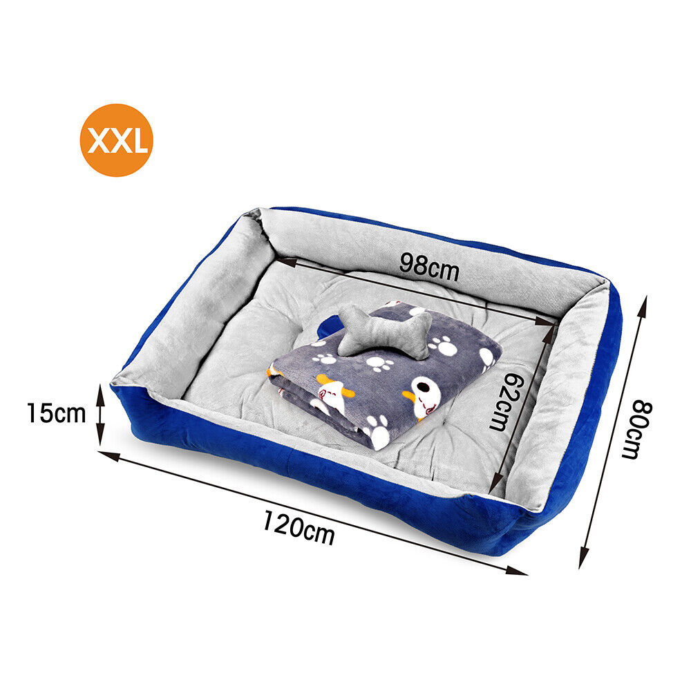 Vaka Navy Dog Bed Pet Cat Calming Floor Mat Sleeping Cave Washable Extra Large 29703 Pet Care > Dog Supplies > Dog Beds Woofy and Whiskers