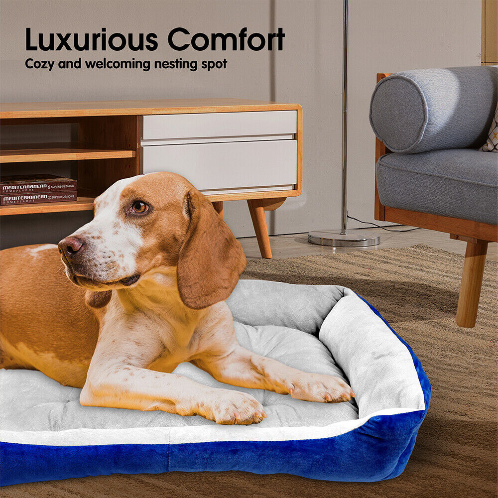 Vaka Navy Dog Bed Pet Cat Calming Floor Mat Sleeping Cave Washable Extra Large 29703 Pet Care > Dog Supplies > Dog Beds Woofy and Whiskers