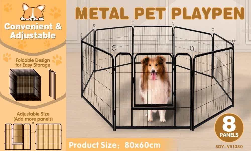 Pet Dog Playpen Puppy Exercise Cage Enclosure Fence Metal Outdoor 8 Panel Pet Care > Dog Supplies > Dog Kennels Woofy and Whiskers
