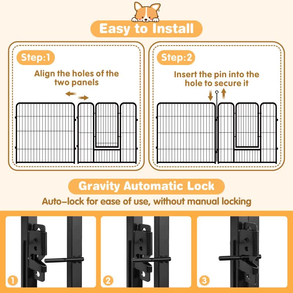 Pet Dog Playpen Puppy Exercise Cage Enclosure Fence Metal Outdoor 8 Panel Pet Care > Dog Supplies > Dog Kennels Woofy and Whiskers
