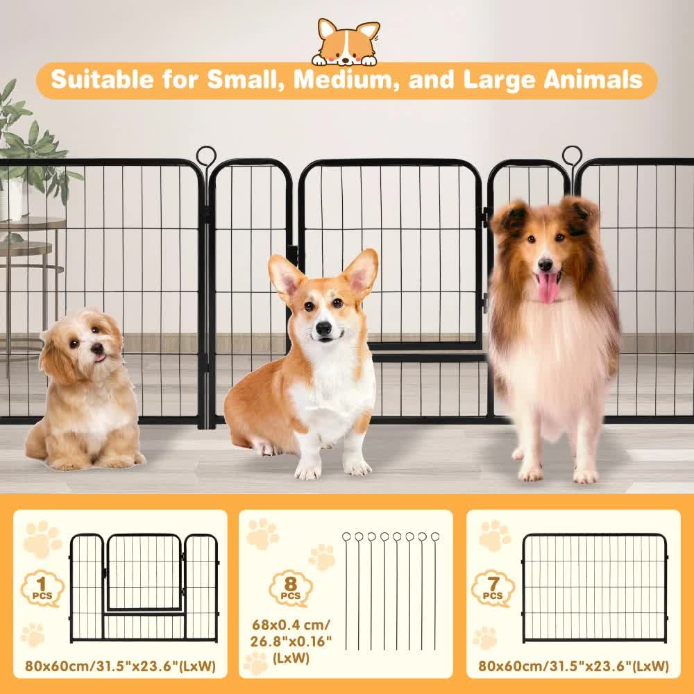Pet Dog Playpen Puppy Exercise Cage Enclosure Fence Metal Outdoor 8 Panel Pet Care > Dog Supplies > Dog Kennels Woofy and Whiskers