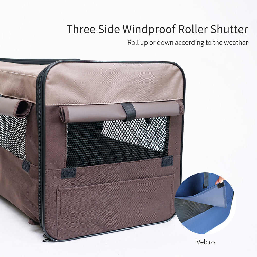 Pet Carrier Bag Soft Dog Crate Cage Kennel Tent House Foldable Portable Car Bed Brown 82*58*58CM Pet Care > Cat Supplies > Cat Carriers & Crates Woofy and Whiskers