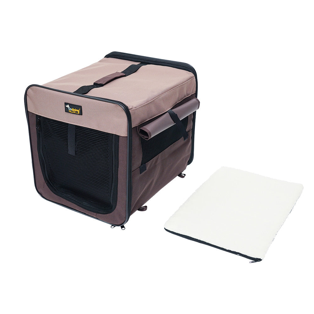 Pet Carrier Bag Soft Dog Crate Cage Kennel Tent House Foldable Portable Car Bed Brown 82*58*58CM Pet Care > Cat Supplies > Cat Carriers & Crates Woofy and Whiskers
