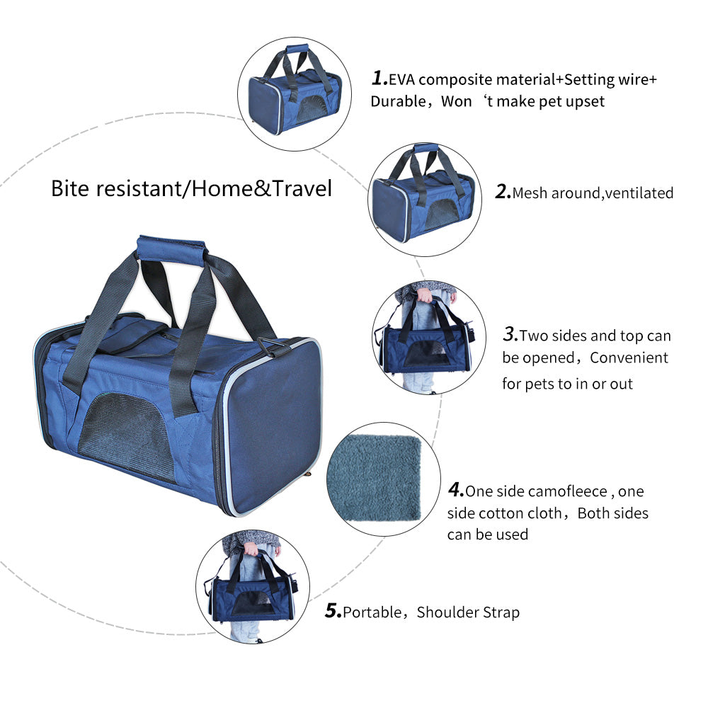 Ondoing Portable Pet Carrier Tote Travel Bag Kennel Soft Dog Crate Cage Indoor Outdoor Pet Care > Cat Supplies > Cat Carriers & Crates Woofy and Whiskers
