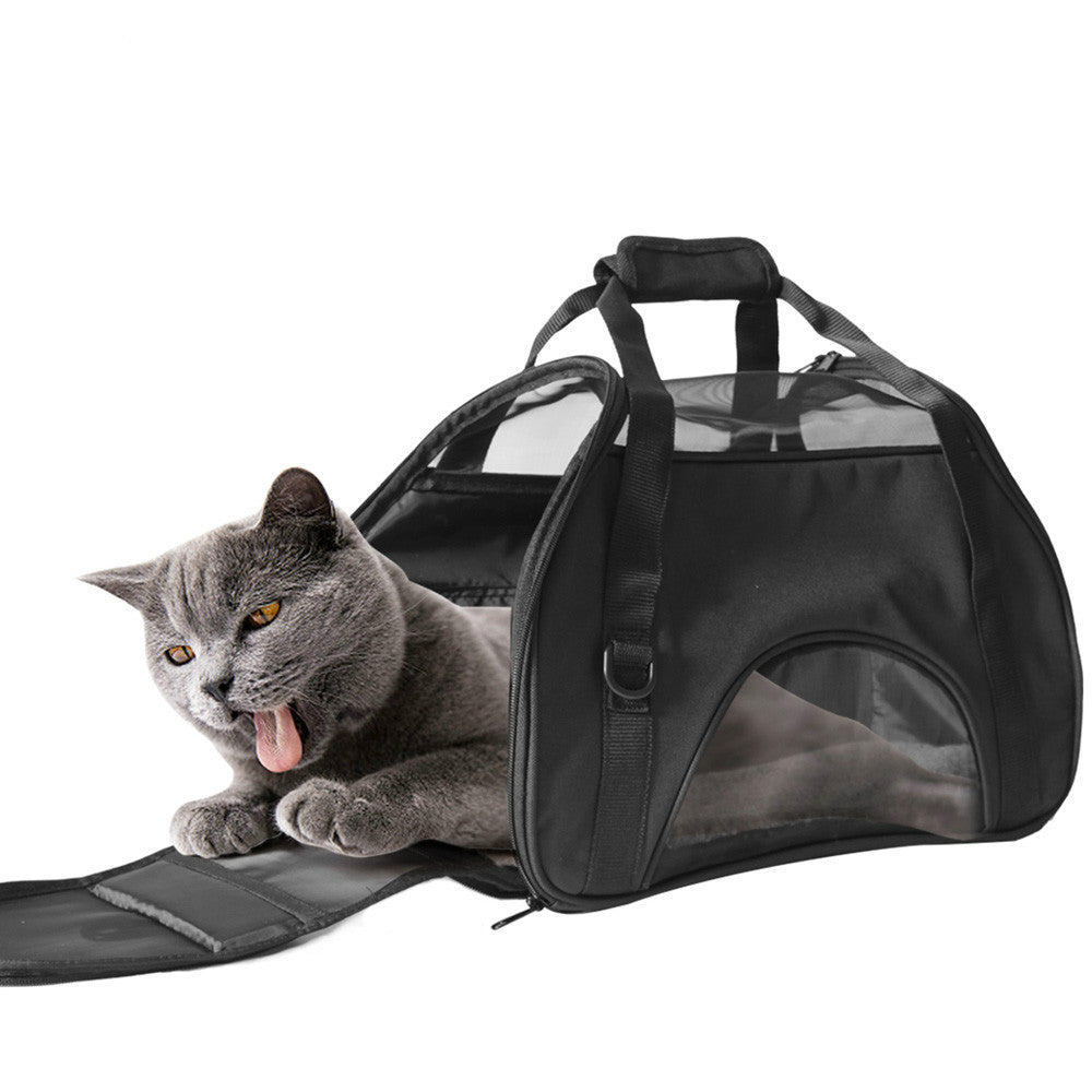 Ondoing Black Portable Pet Carrier Tote Travel Bag Kennel Soft Dog Crate Cage Outdoor Pet Care > Cat Supplies > Cat Carriers & Crates Woofy and Whiskers
