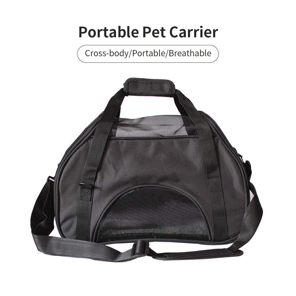 Ondoing Black Portable Pet Carrier Tote Travel Bag Kennel Soft Dog Crate Cage Outdoor Pet Care > Cat Supplies > Cat Carriers & Crates Woofy and Whiskers