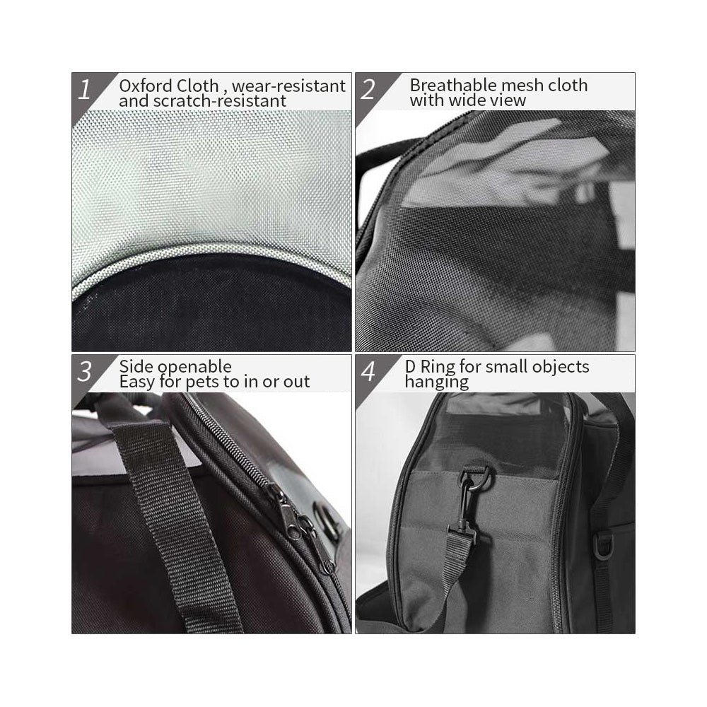 Ondoing Black Portable Pet Carrier Tote Travel Bag Kennel Soft Dog Crate Cage Outdoor Pet Care > Cat Supplies > Cat Carriers & Crates Woofy and Whiskers