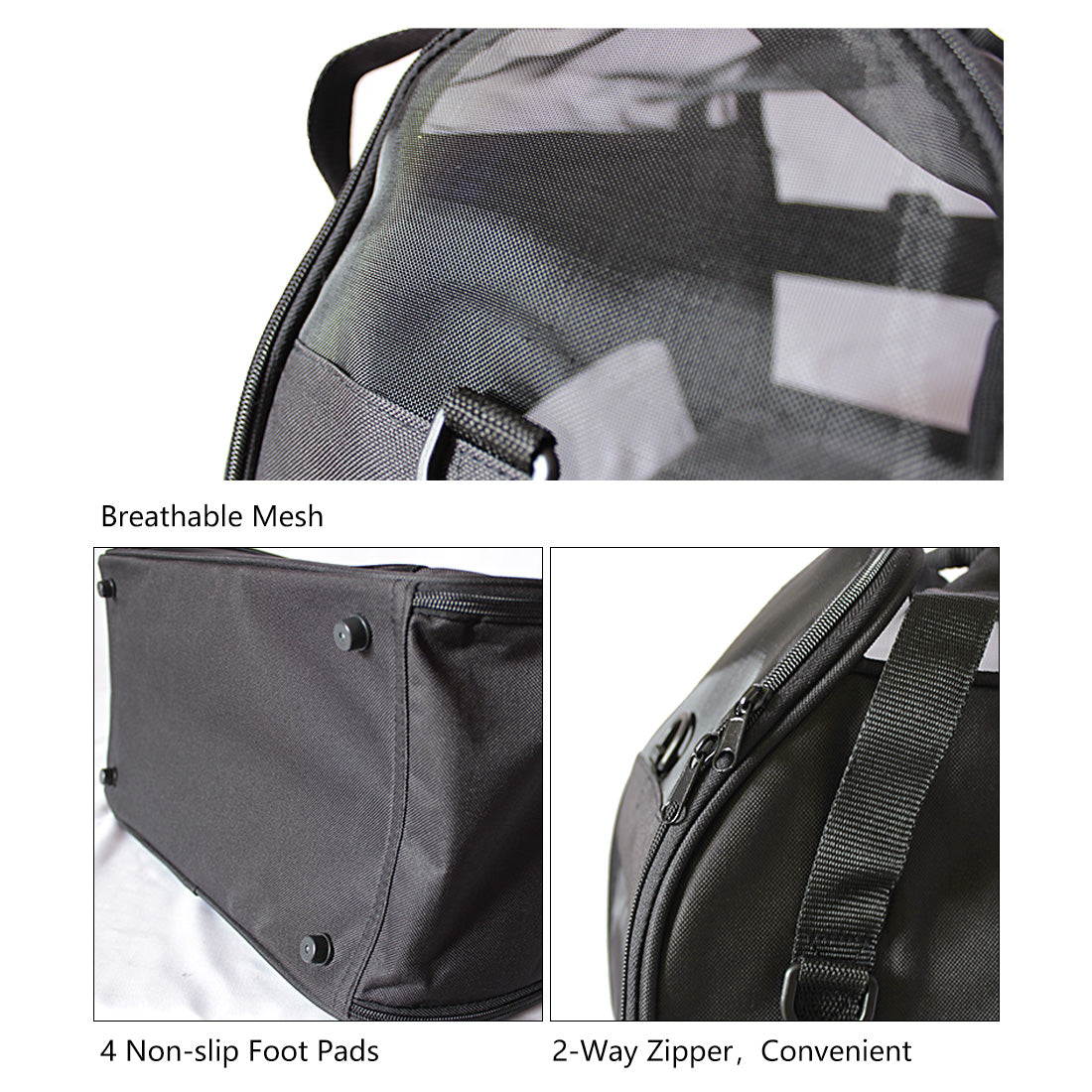 Ondoing Black Portable Pet Carrier Tote Travel Bag Kennel Soft Dog Crate Cage Outdoor Pet Care > Cat Supplies > Cat Carriers & Crates Woofy and Whiskers