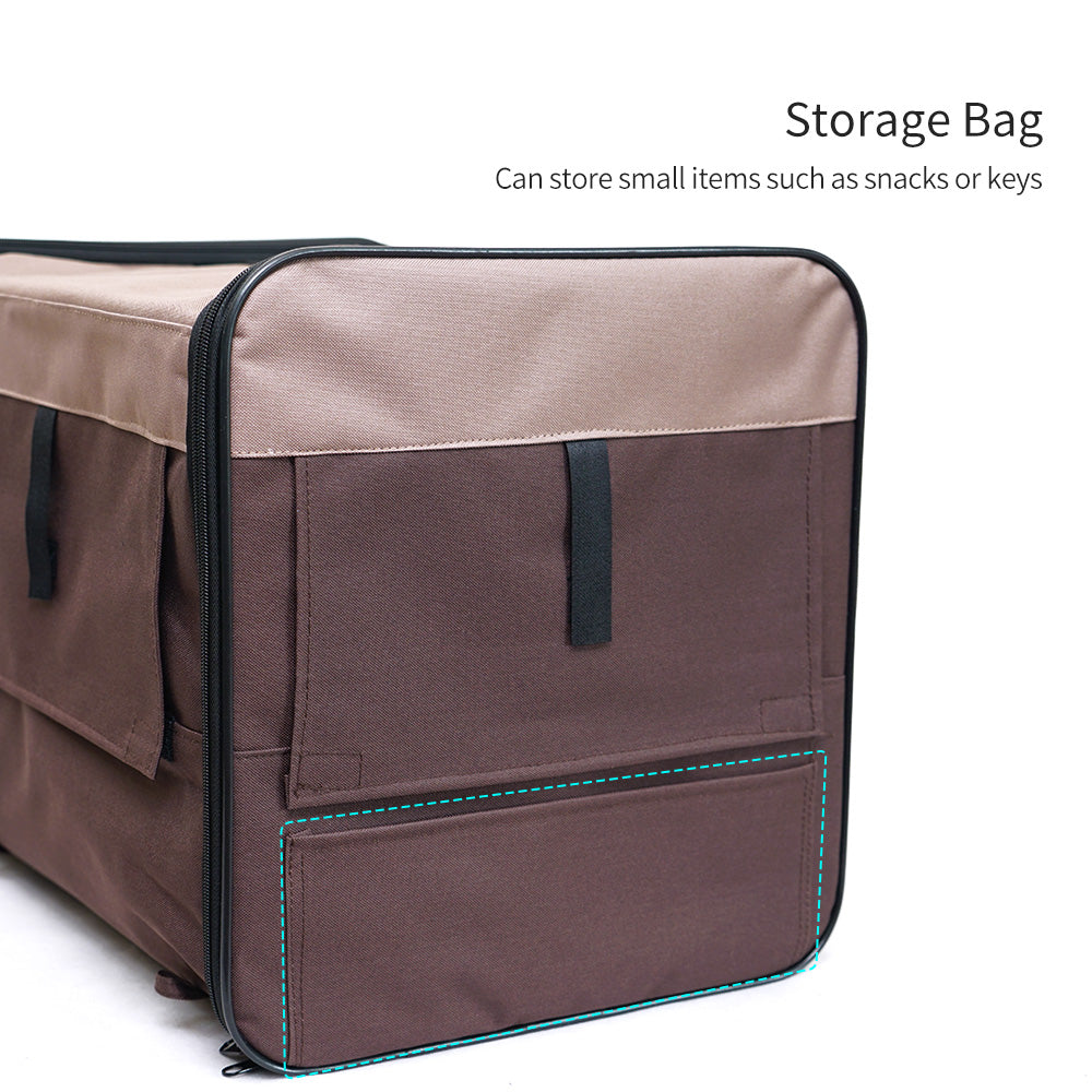 Pet Carrier Bag Soft Dog Crate Cage Kennel Tent House Foldable Portable Car Bed Brown 46x38x41CM Pet Care > Cat Supplies > Cat Carriers & Crates Woofy and Whiskers