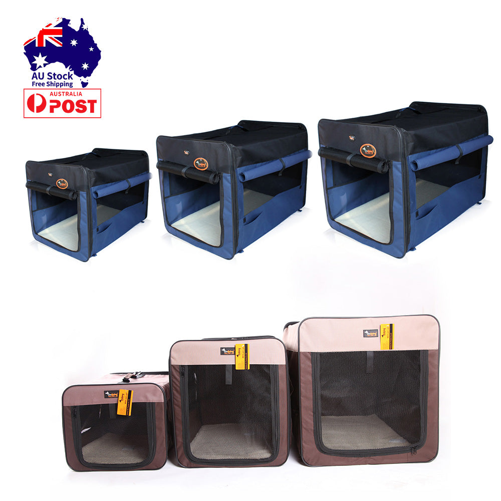 Pet Carrier Bag Soft Dog Crate Cage Kennel Tent House Foldable Portable Car Bed Grey 46x38x41CM Pet Care > Cat Supplies > Cat Carriers & Crates Woofy and Whiskers