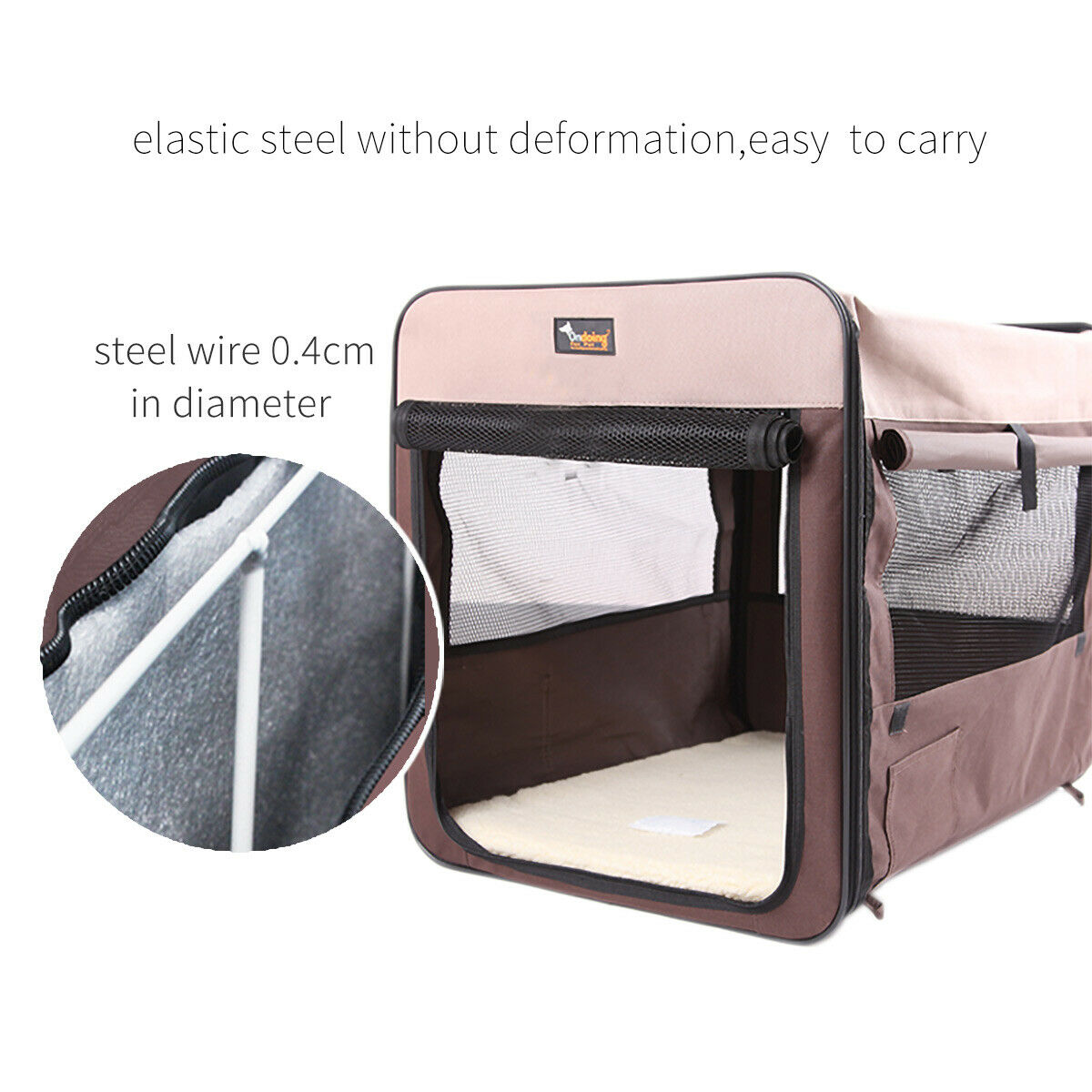 Pet Carrier Bag Soft Dog Crate Cage Kennel Tent House Foldable Portable Car Bed Grey 46x38x41CM Pet Care > Cat Supplies > Cat Carriers & Crates Woofy and Whiskers