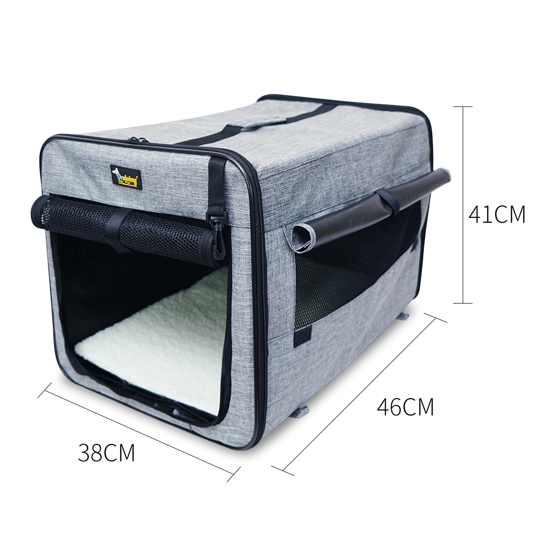 Pet Carrier Bag Soft Dog Crate Cage Kennel Tent House Foldable Portable Car Bed Grey 46x38x41CM Pet Care > Cat Supplies > Cat Carriers & Crates Woofy and Whiskers
