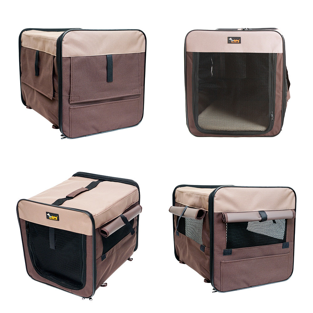 Pet Carrier Bag Soft Dog Crate Cage Kennel Tent House Foldable Portable Car Bed Grey 46x38x41CM Pet Care > Cat Supplies > Cat Carriers & Crates Woofy and Whiskers