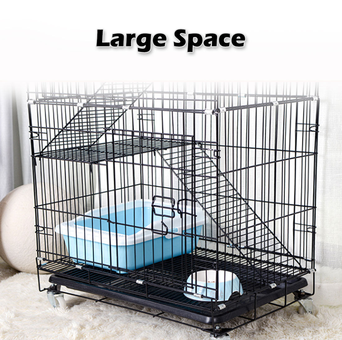 3 Level Rabbit Bird Cage Ferret Parrot Aviary Cat Rat Aviary Budgie Hamster Pet Cages Castor XL Pet Care > Bird > Bird Cages & Stands Woofy and Whiskers