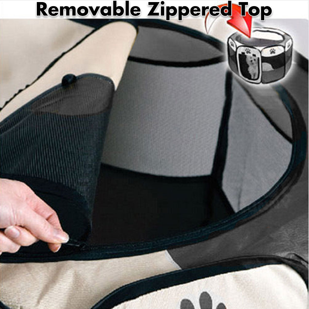 8 Panel Pet Dog Cat Crate Play Pen Bags Kennel Portable Tent Playpen Puppy Cage Large Grey Pet Care > Dog Supplies > Dog Playpens & Gates Woofy and Whiskers