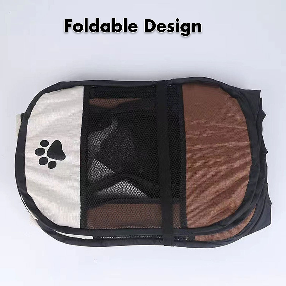 8 Panel Pet Dog Cat Crate Play Pen Bags Kennel Portable Tent Playpen Puppy Cage Medium Brown Pet Care > Dog Supplies > Dog Playpens & Gates Woofy and Whiskers