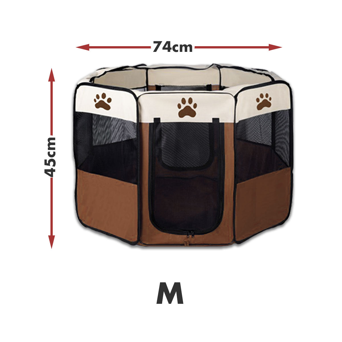 8 Panel Pet Dog Cat Crate Play Pen Bags Kennel Portable Tent Playpen Puppy Cage Medium Brown Pet Care > Dog Supplies > Dog Playpens & Gates Woofy and Whiskers